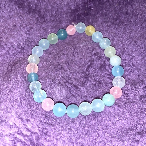 🪬2/$20🪬New 8mm Nat Morganite Stretch Bracelet (Fits a Larger Wrist 7.5-9”) - Picture 1 of 16